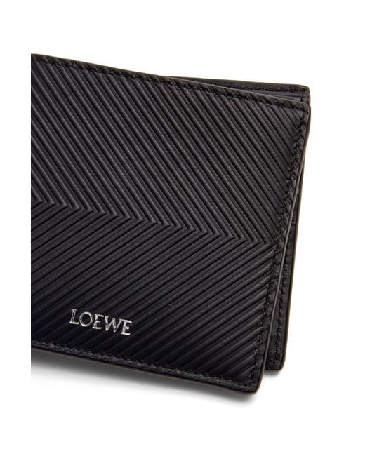 Loewe Black Stamped Logo Printed Bifold Wallet for men