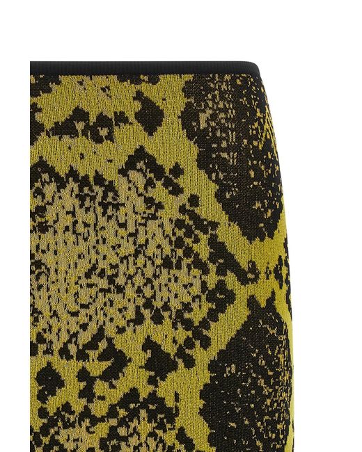 The Attico Green Python Jacquard Skirt
