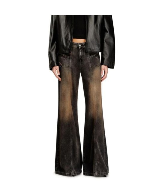 DIESEL Gray D-Akii Flare Jeans
