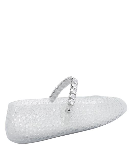 Jimmy Choo White The Jelly Embellished Ballerina Flats
