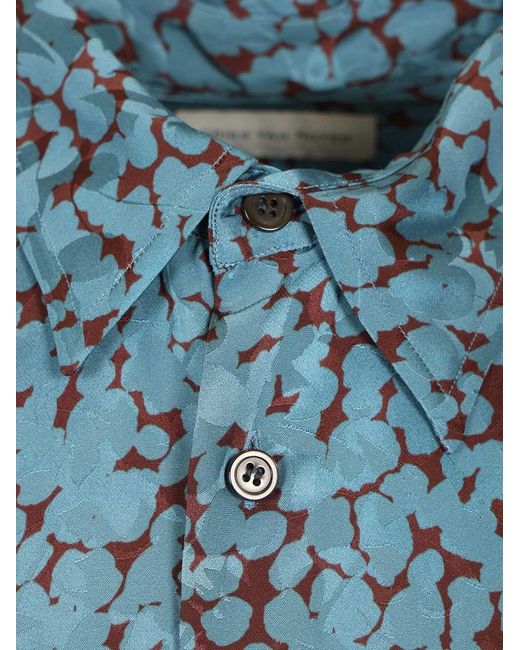Dries Van Noten Blue Croom Printed Shirt for men