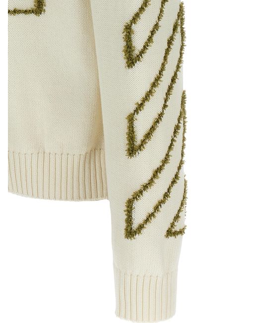 Off-White c/o Virgil Abloh Natural Diag Outline Crewneck Jumper for men