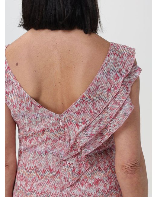 Missoni Red Zigzag-Woven Midi Dress