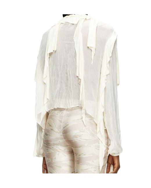 DIESEL White C-Lassy Ruffled Blouse