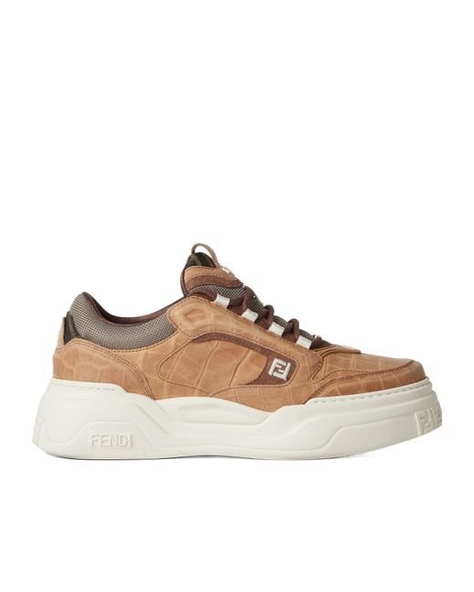 Fendi Brown Force Trainers for men