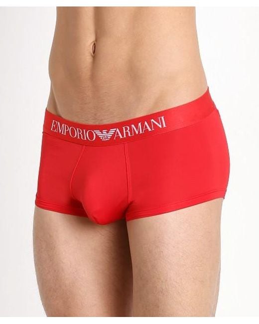 Emporio Armani Red Logo Detail Panties for men