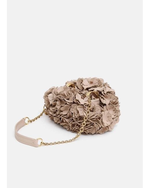 Chloé White Chloé Plissé Floral Shoulder Bag