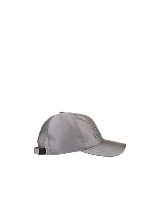 McQueen Gray Logo Embroidered Baseball Cap for men