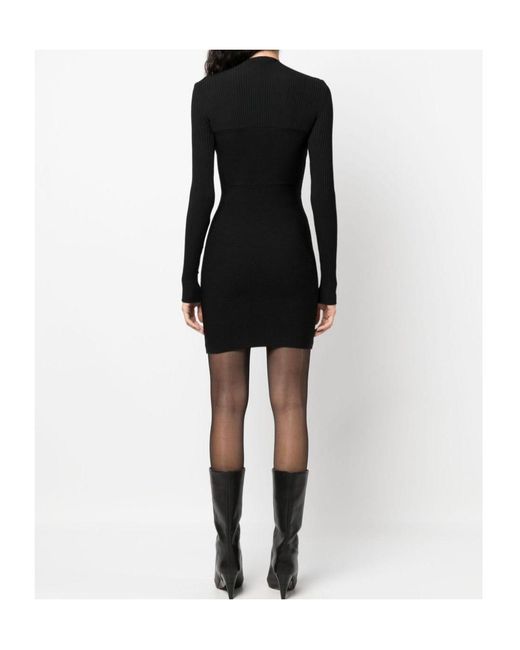 Philosophy Di Lorenzo Serafini Black Cut-Out Ribbed Minidress