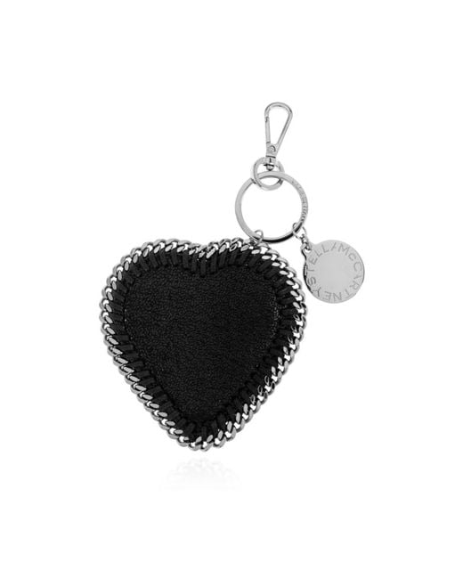Stella McCartney Black Heart-Charm Chain-Link Keyring