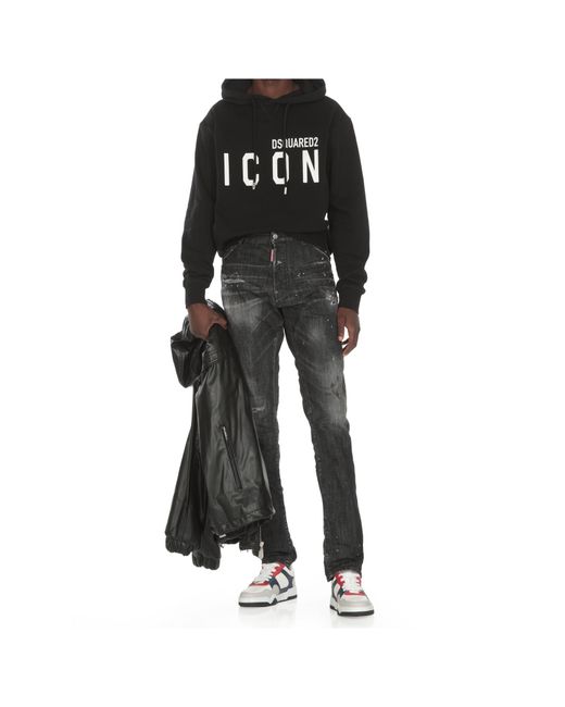 DSquared² Black Icon Cool Fit Hoodie for men
