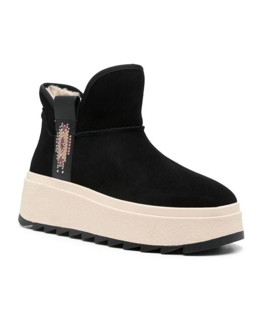 Ash Black Round-Head Short Boots