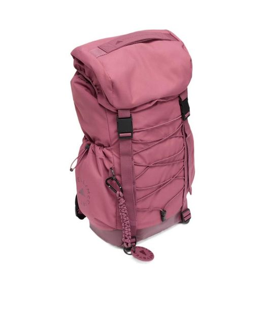 Adidas By Stella McCartney Pink Logo Patch Buckled Backpack