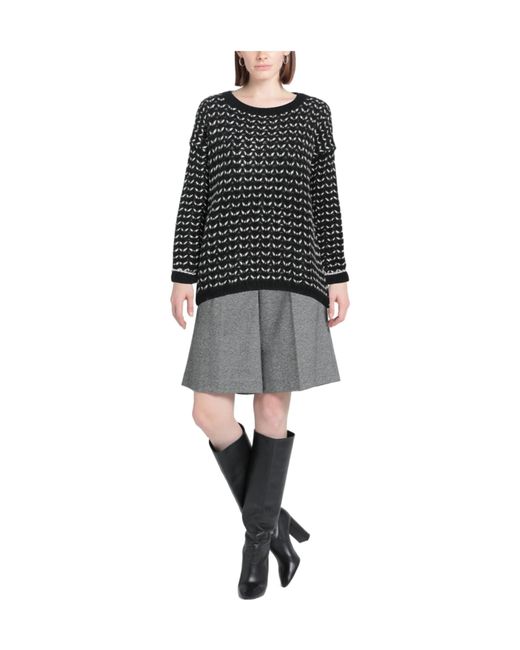 Max Mara Black Crew-Neck Knit Sweater