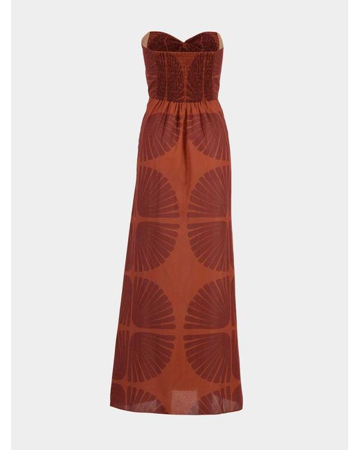 Johanna Ortiz Red Off-The-Shoulder Dress