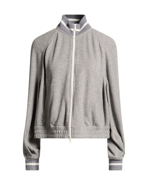 Brunello Cucinelli Gray Jumpers With Zip