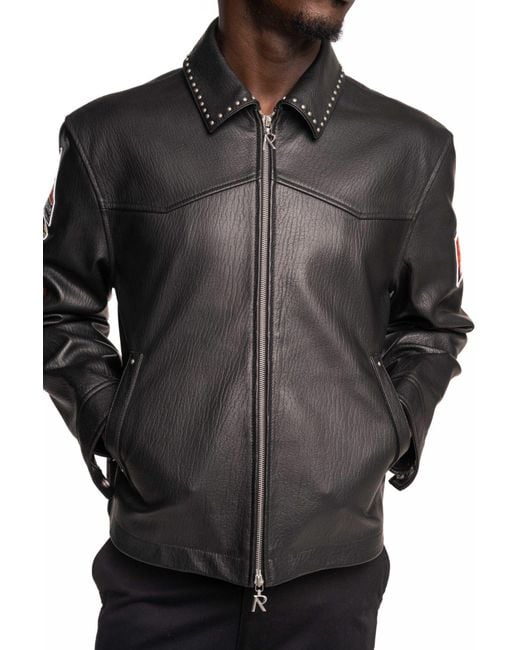 Represent Black X Iron Maiden Trooper Leather Jacket for men