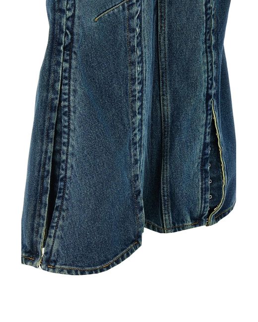 Y. Project Blue Faded Effect Flared Jeans