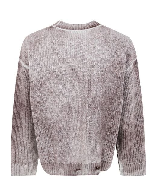 Represent Brown Distressed Crewneck Jumper for men