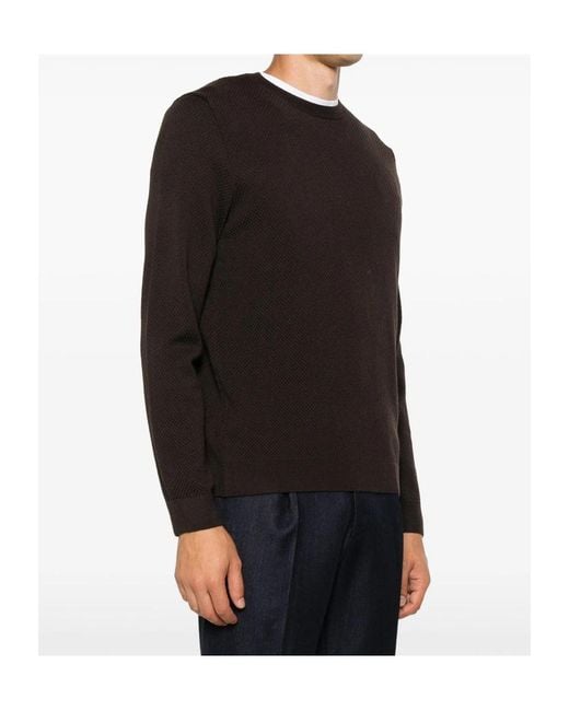 Zanone Black Long-Sleeved Sweater for men