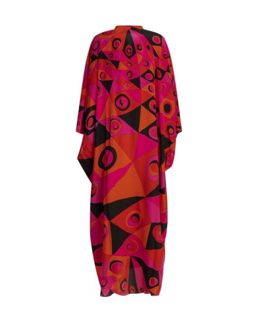 Emilio Pucci Red Pucci Geometric Printed Kaftan