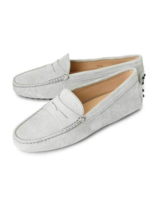 Tod's White Leather Loafers