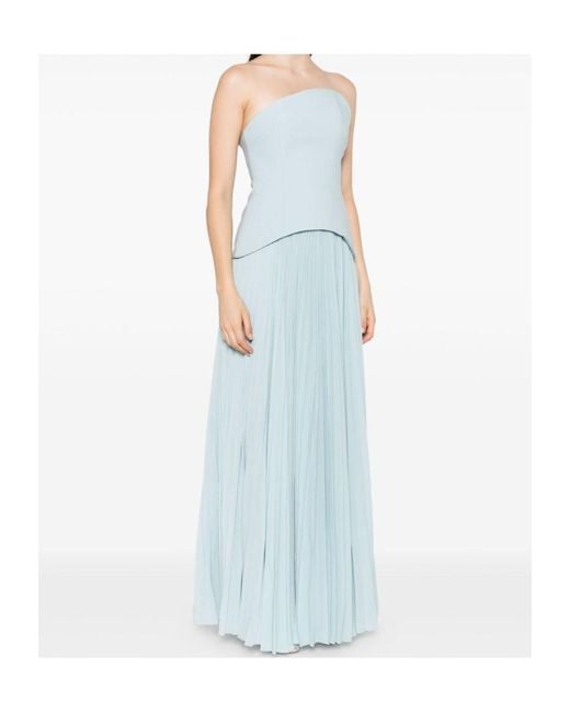 Solace London Blue Pleated Dress