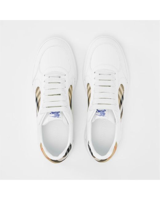 Burberry White Logo Sneakers for men