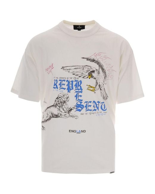 Represent White Enemy Graphic-Print T-Shirt for men
