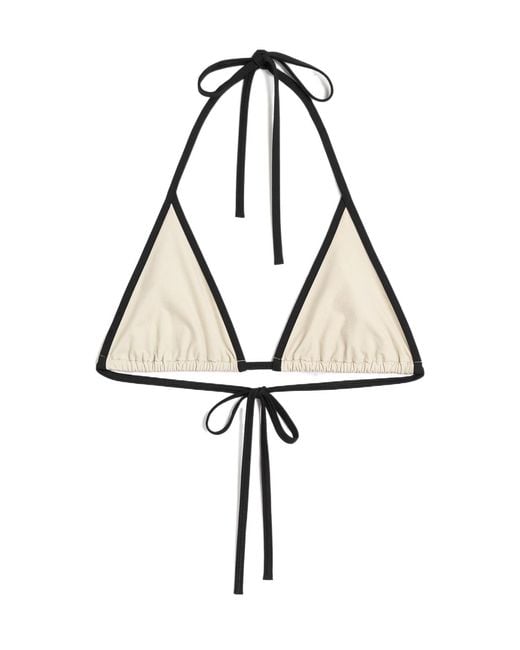 Totême Metallic Contrasting-Border Triangle-Cup Bikini Top