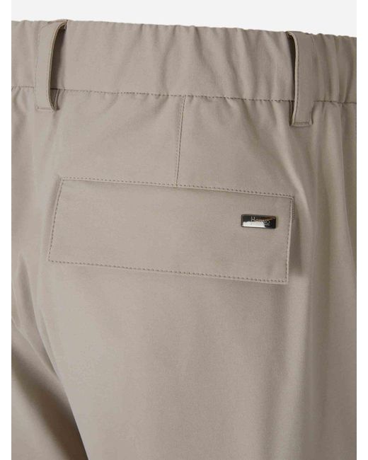 Herno Gray Resort Stretch Comfort Cargo Trousers for men
