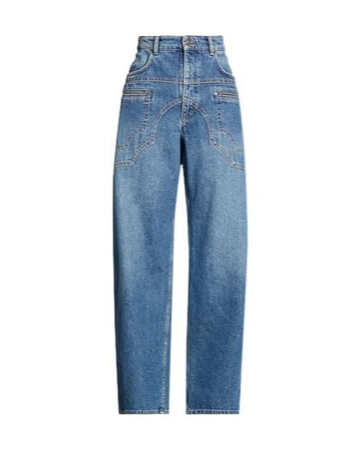 Isabel Marant Blue Straight-Leg Jeans