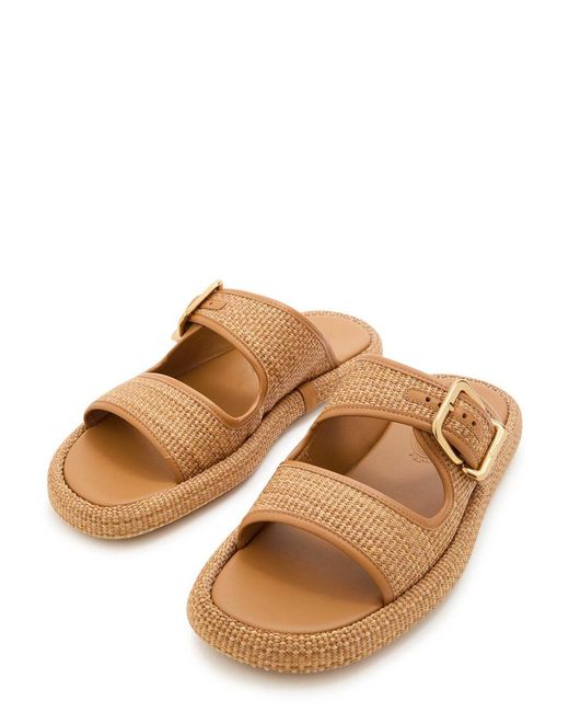 Tod's Brown Straw Sandals