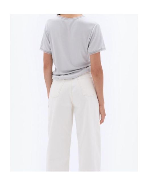 REMAIN Birger White Mesh-Trim T-Shirt