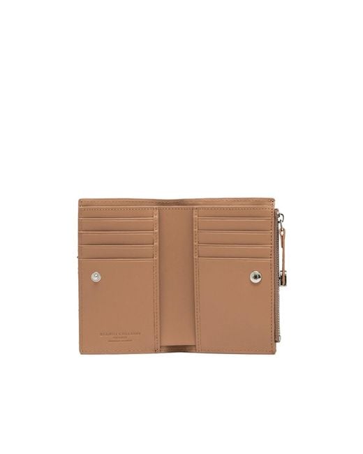 Gianni Chiarini Brown Grain Compact Wallet