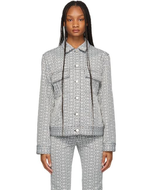 Givenchy Gray 4G Jacquard Denim Jacket