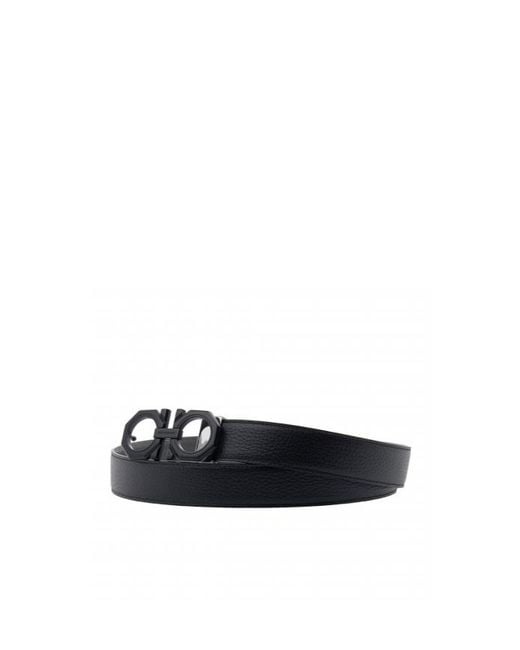 Ferragamo White Logo Double-Sided Belt for men