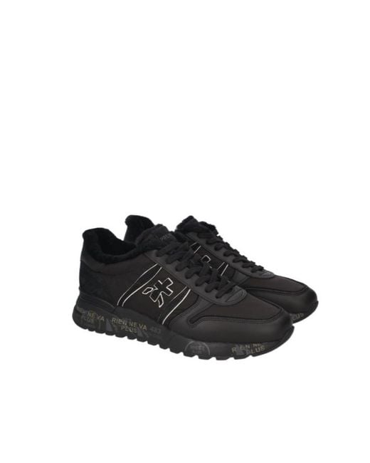 Premiata Black Round-Toe Sneakers for men