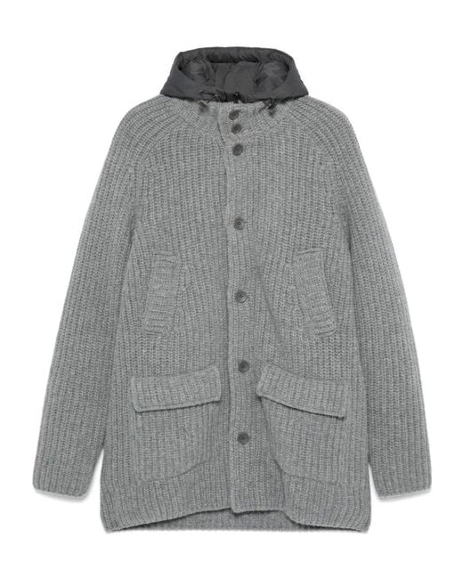 Herno Gray Double-Layer Coat for men