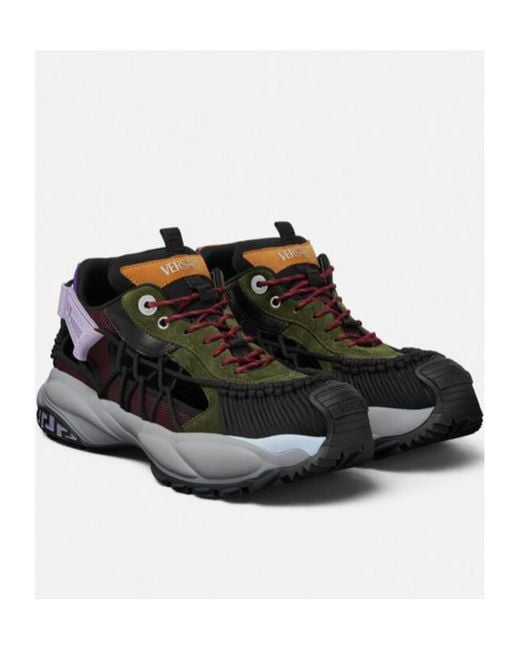 Versace Black Mercury Lace-Up Sneakers for men