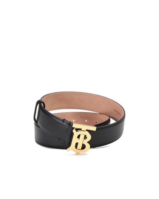 Burberry White Tb Plaque Buckle Belt