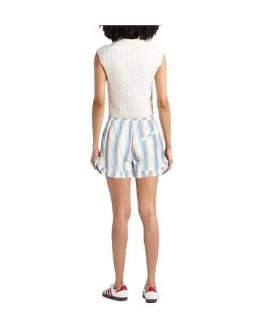 Ganni Blue Vertical Stripe Casual Shorts