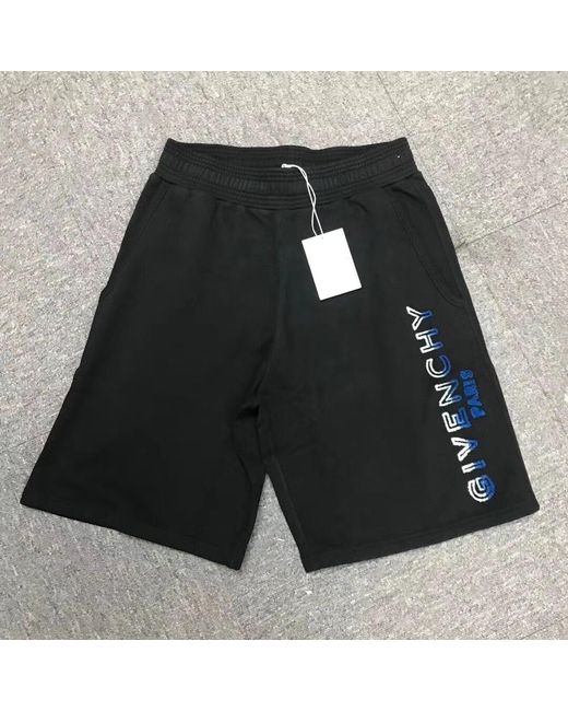 Givenchy Black Logo Printed Track Shorts for men