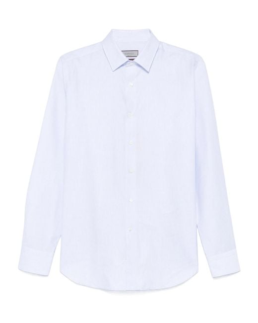 Canali White Striped Shirt for men
