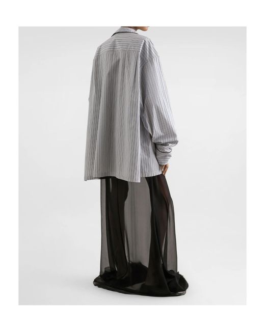 Dolce & Gabbana Gray Striped Pocket Shirt