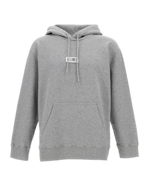 MM6 by Maison Margiela Gray Drawstring Hoodie for men