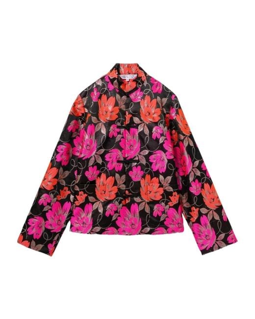 Comme des Garçons Red Floral Pattern Jacket