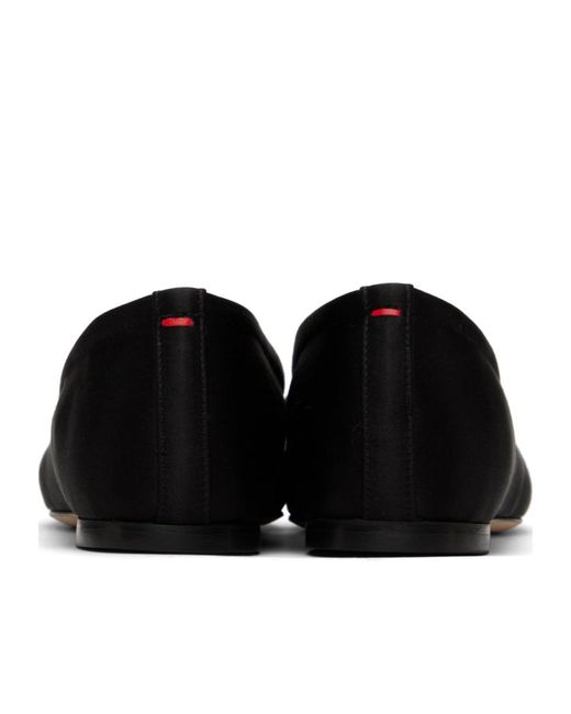 Aeyde Black Gabriella Satin Ballerina Shoes