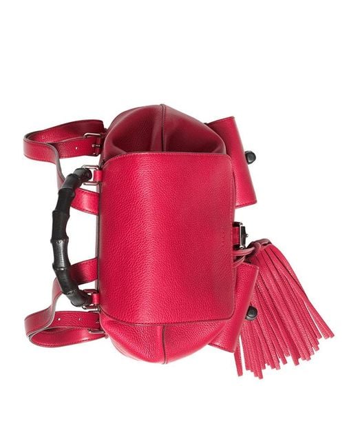 Gucci Red Grain Logo Backpack