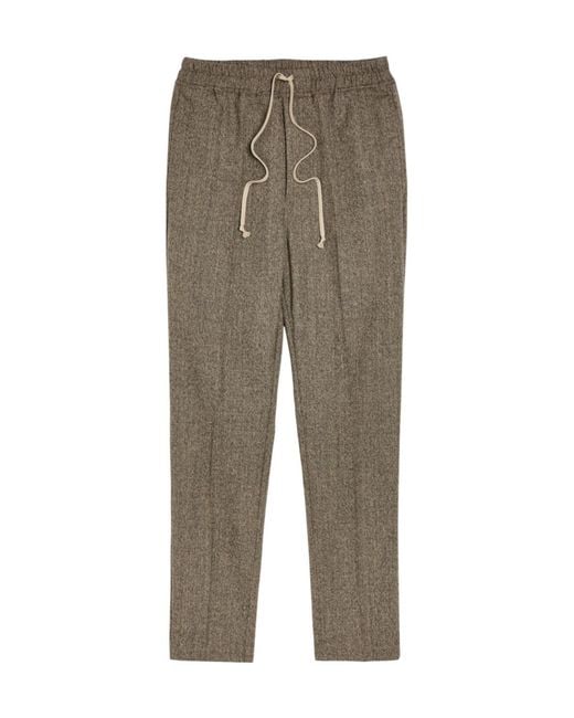 Rick Owens Gray Slim-Leg Wool Sweatpants for men
